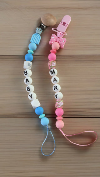 Personalized Silicone Pacifier Clip & Holder | Custom Name & Color